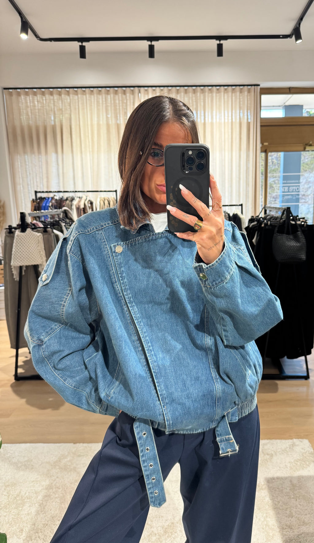 Giacca in denim foderata