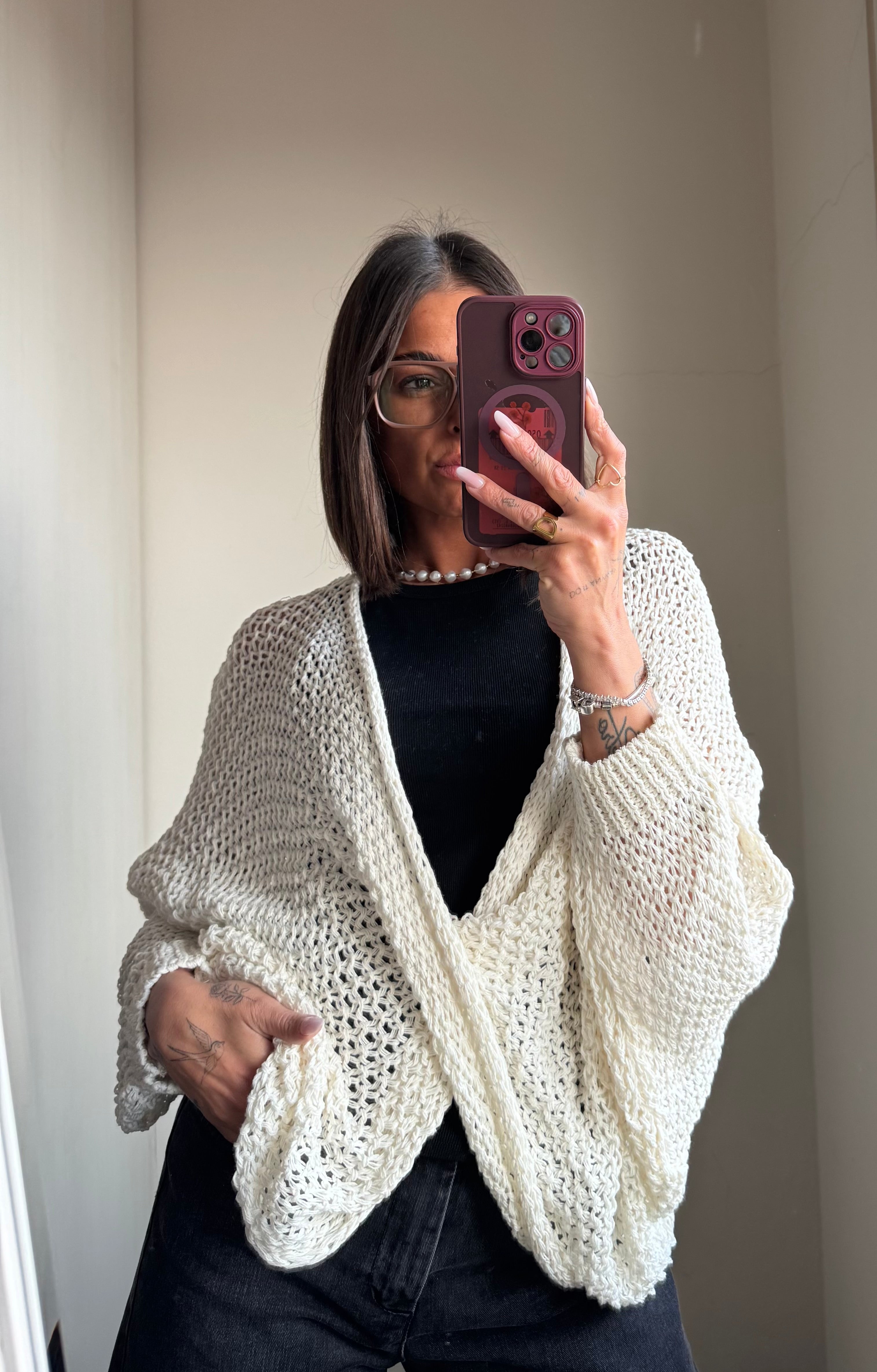 Maglia traforata incrocio