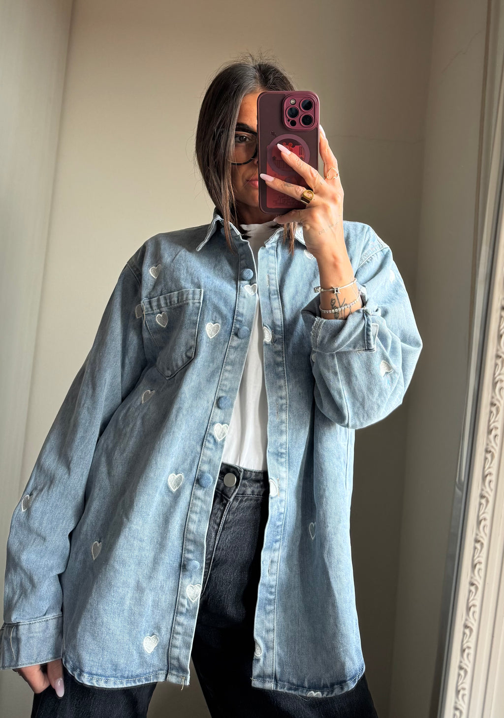 Giacca a camicia cuori