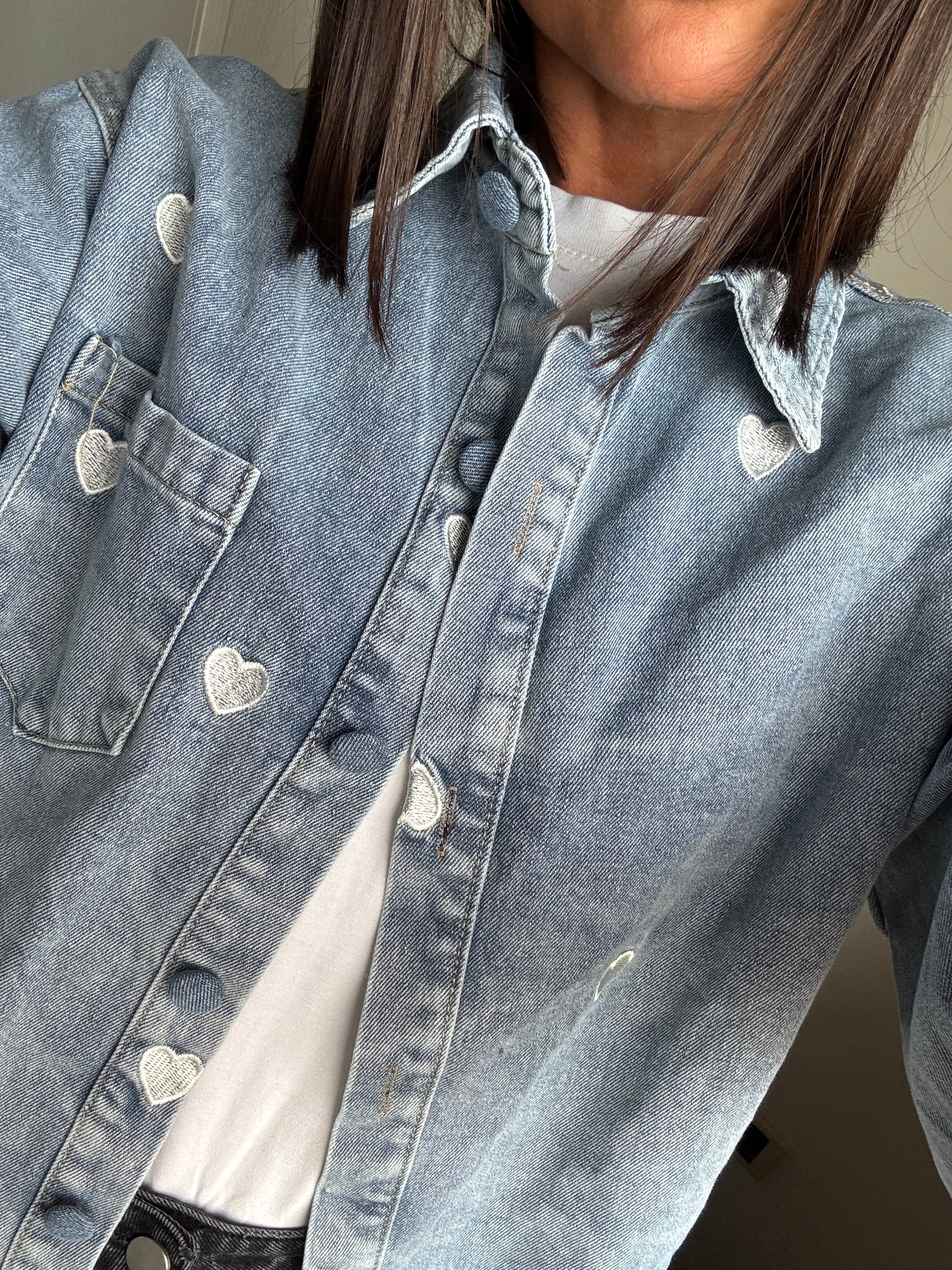 Giacca a camicia cuori