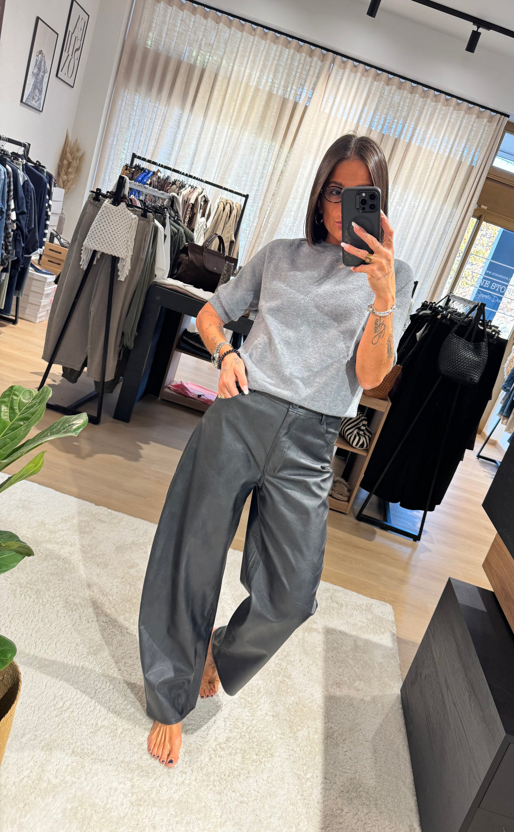 Pantalone ecopelle barrel YOU DECIDE