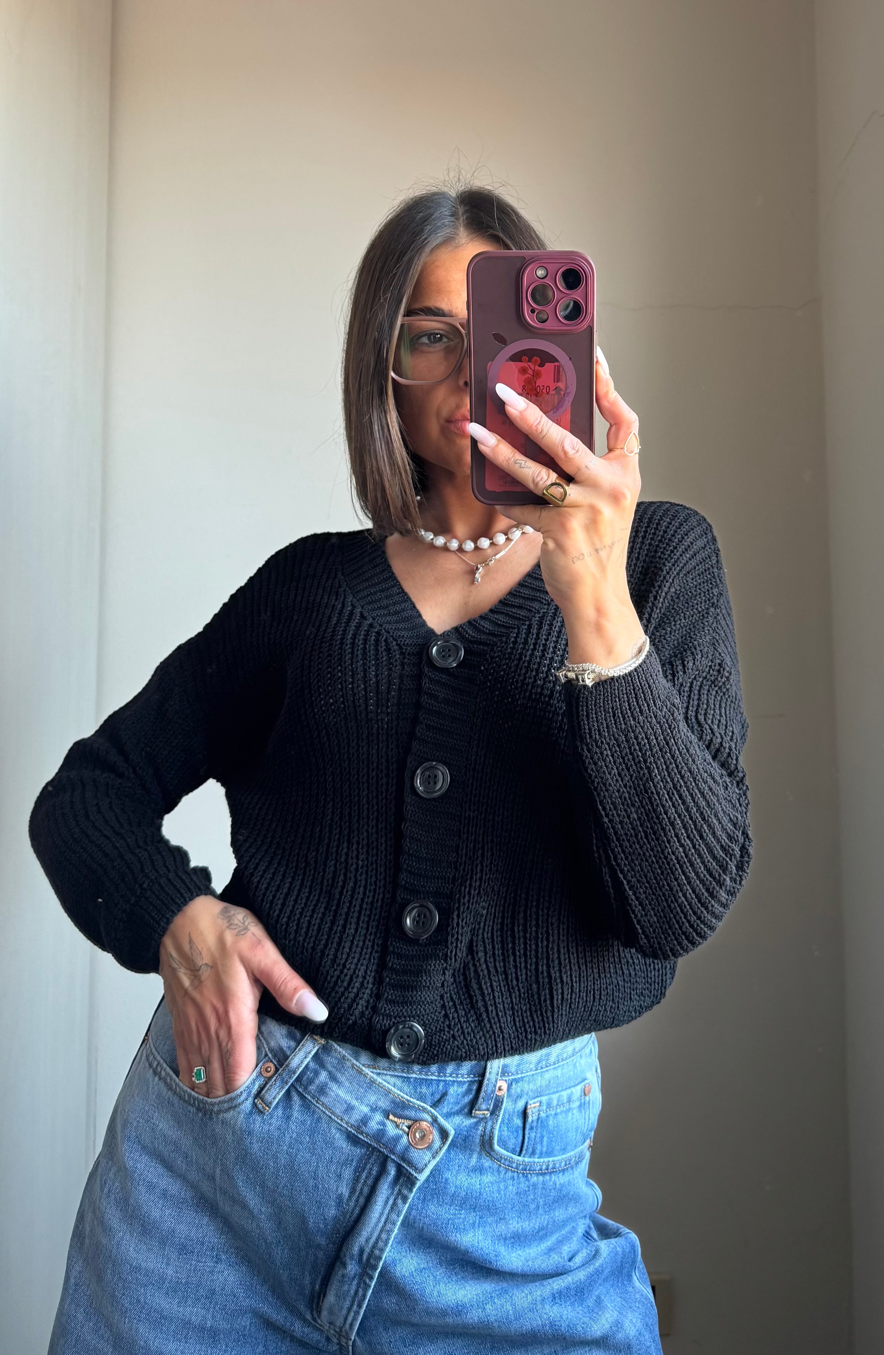 Cardigan basic cotone