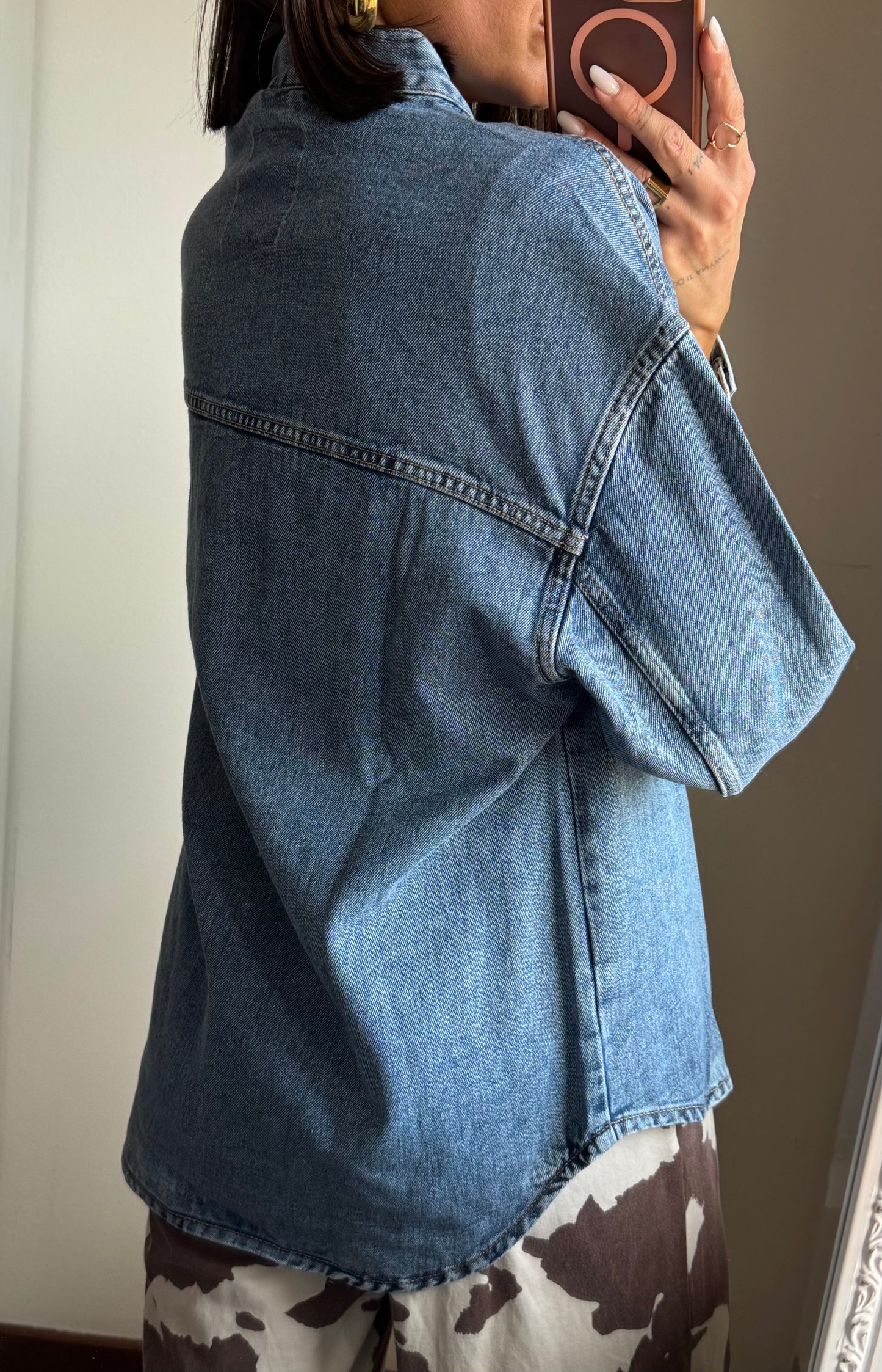 Giacca a camicia denim