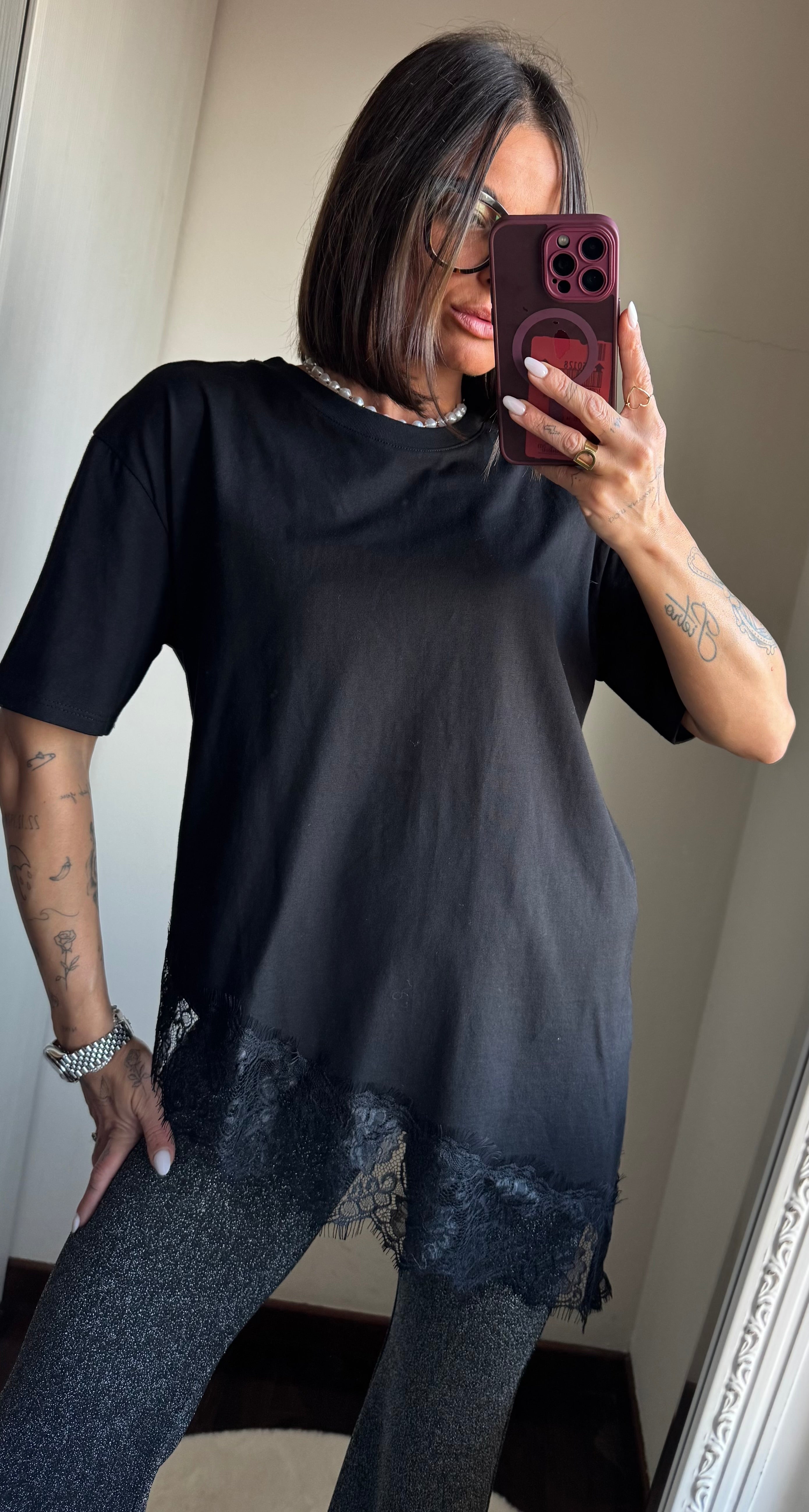 T-shirt pizzo Lumina