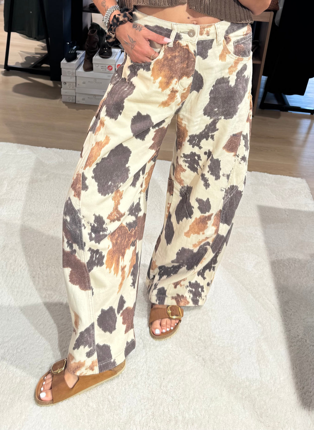 Jeans baggy Altamira cow print