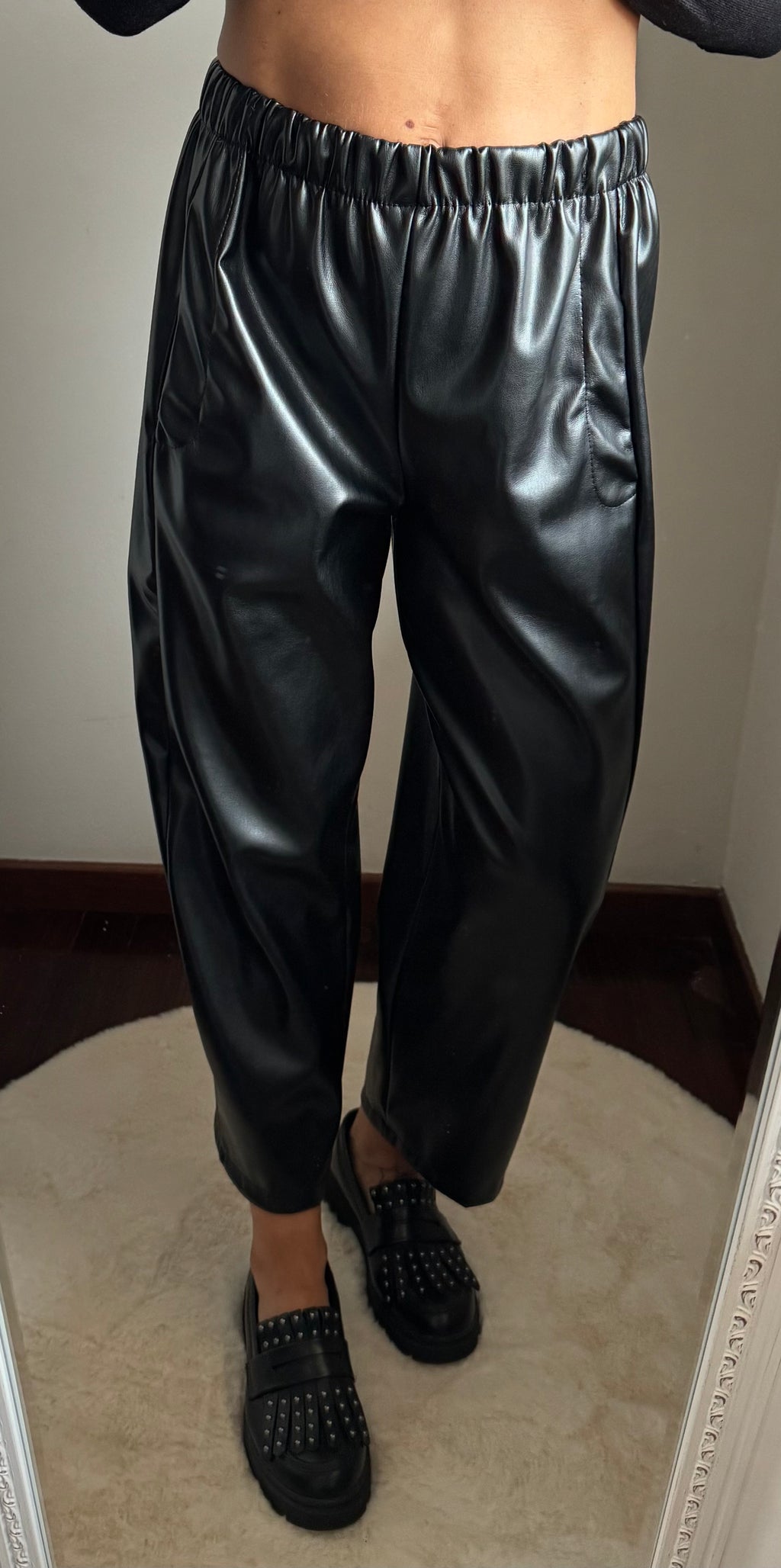 Pantalone ovetto ecopelle