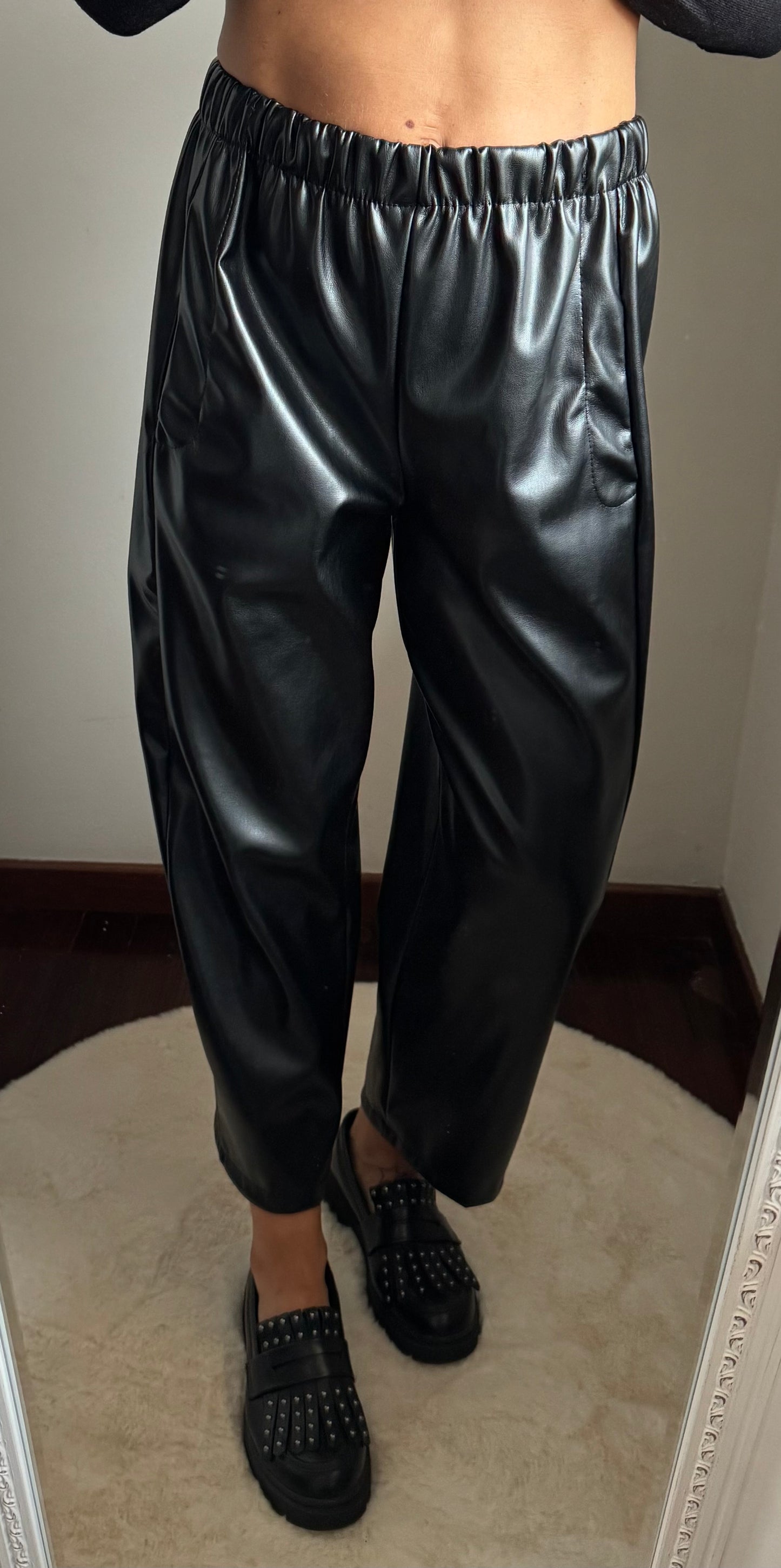 Pantalone ovetto ecopelle