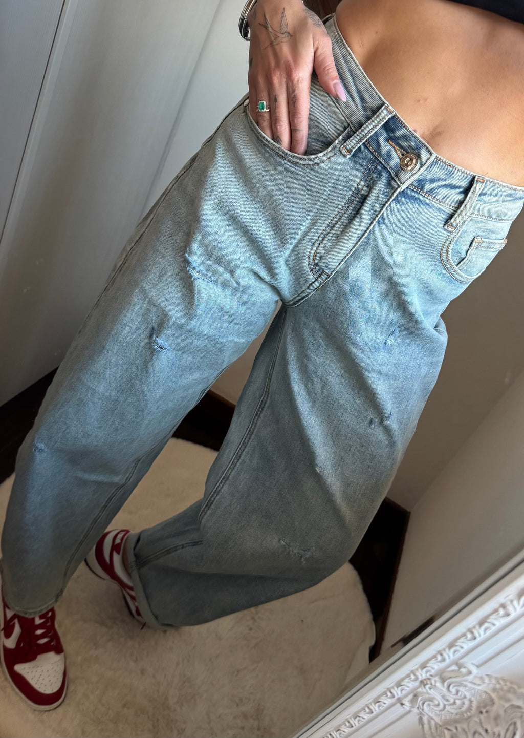 Jeans MOMFIT strappi
