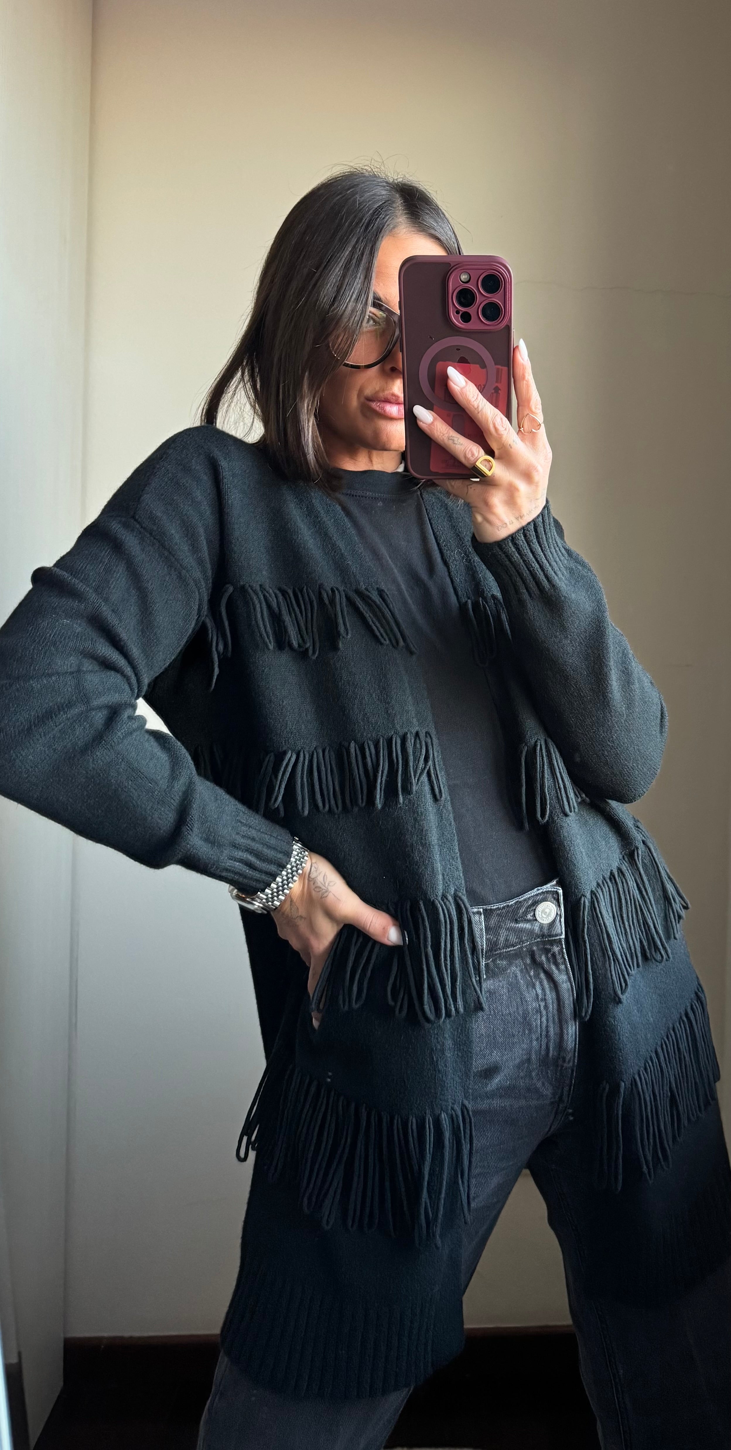 Cardigan frange
