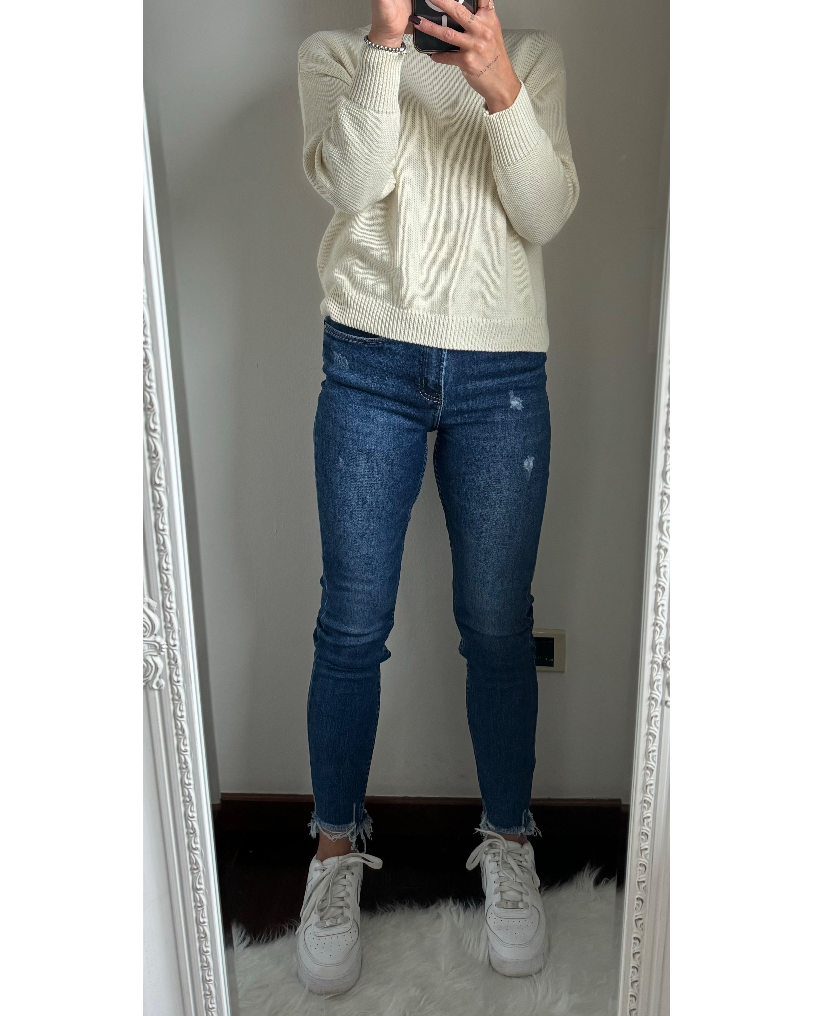 Jeans skinny sfrangiato