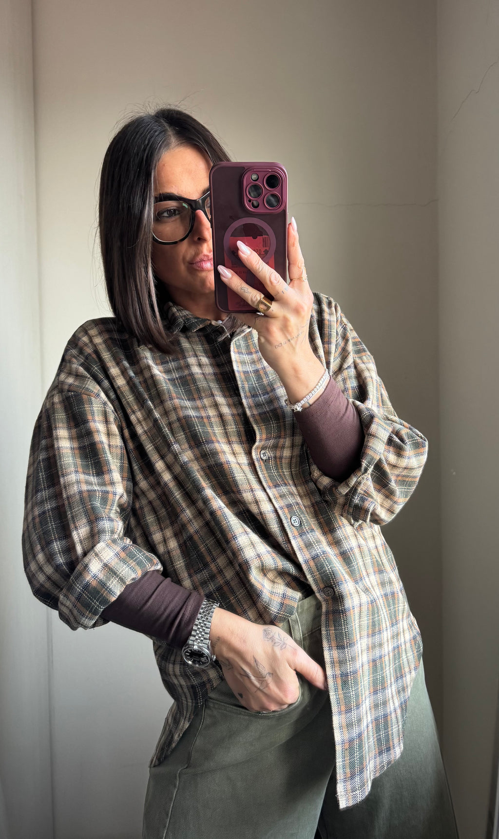 Camicia check cotone