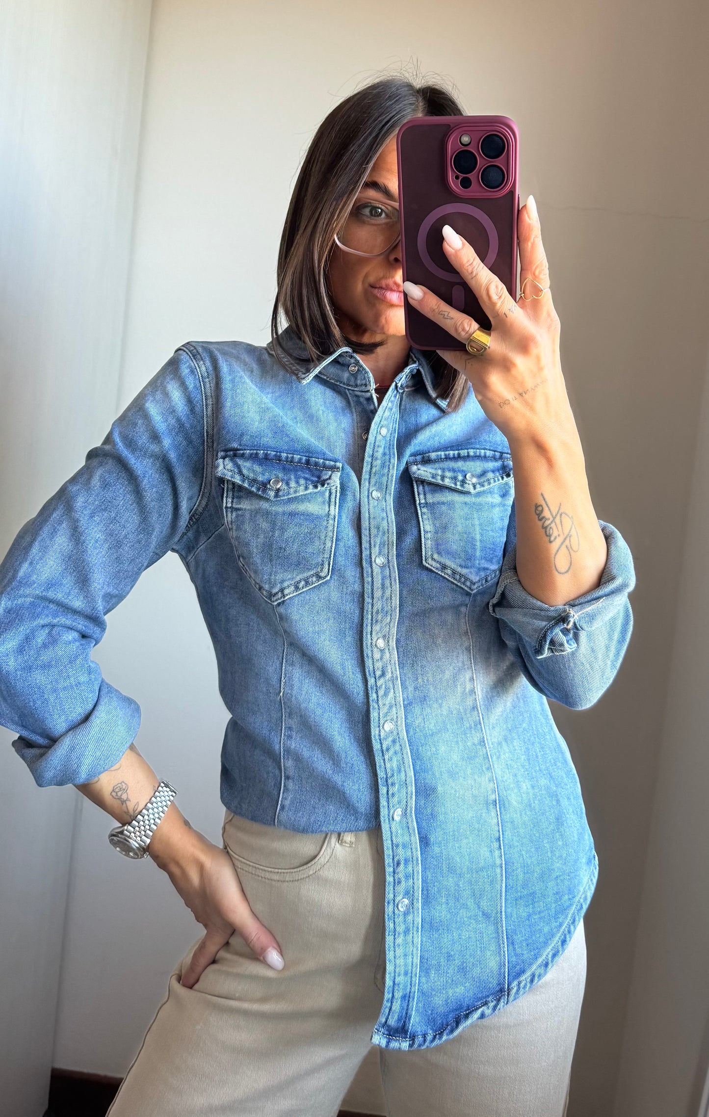 Camicia denim basic