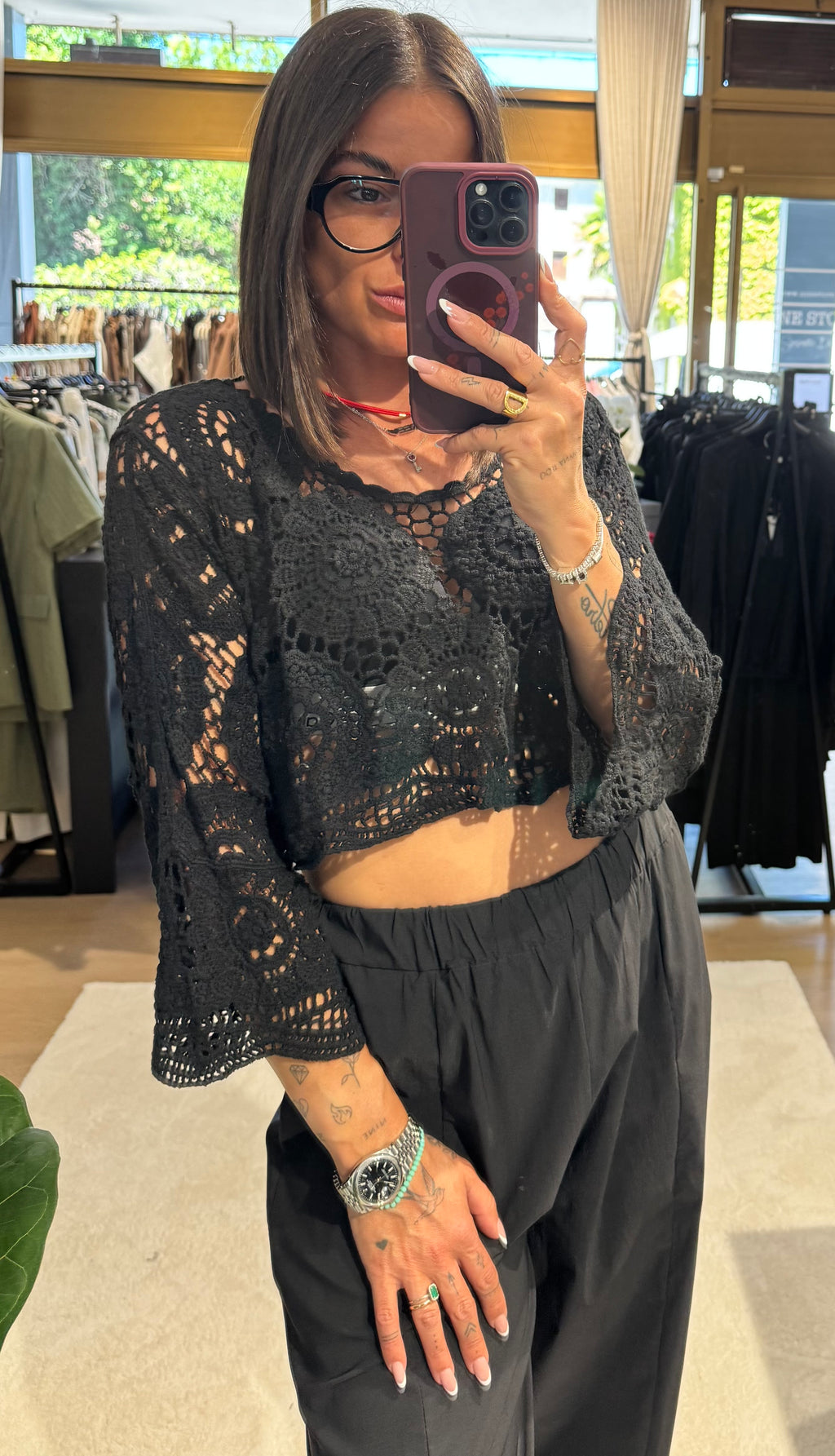 Maglia in crochet crop