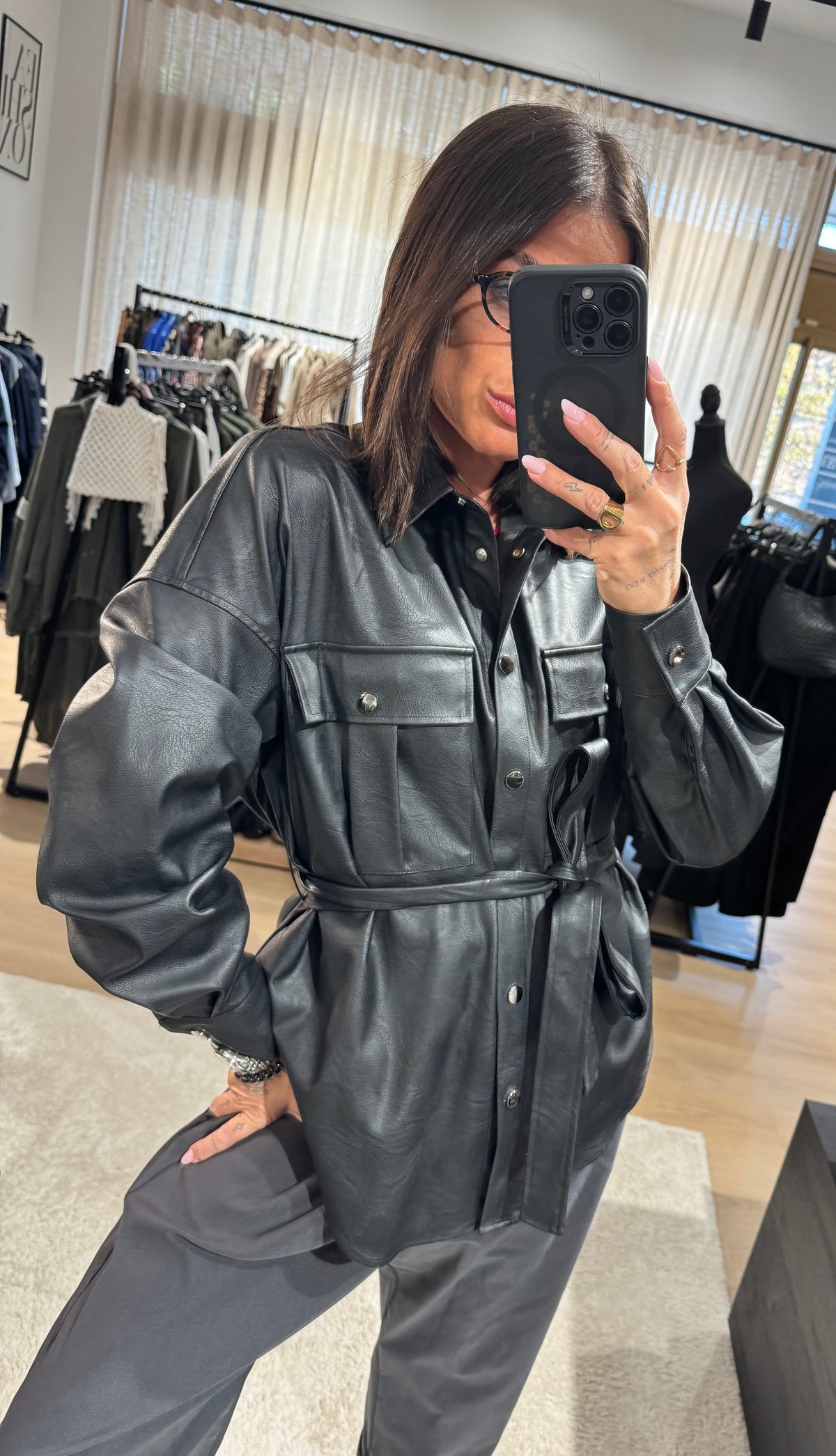 Giacca a camicia in ecopelle YOU DECIDE