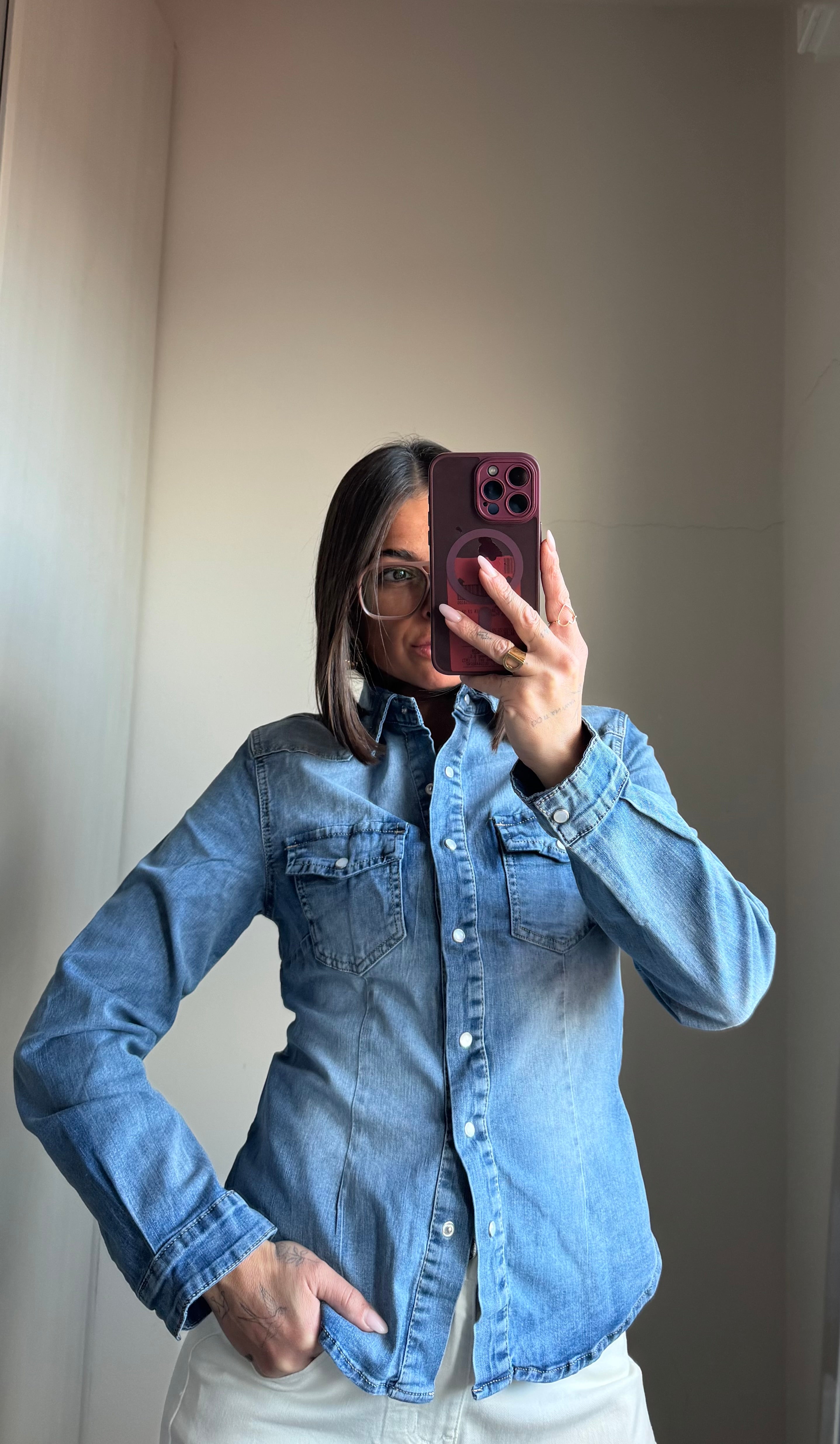Camicia denim sfiancata