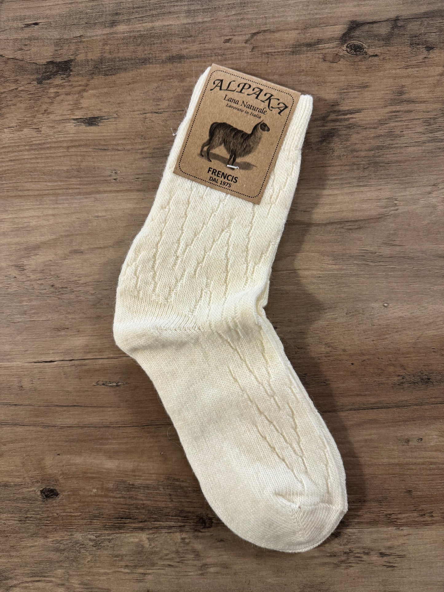 Calzino alpaka intrecciato