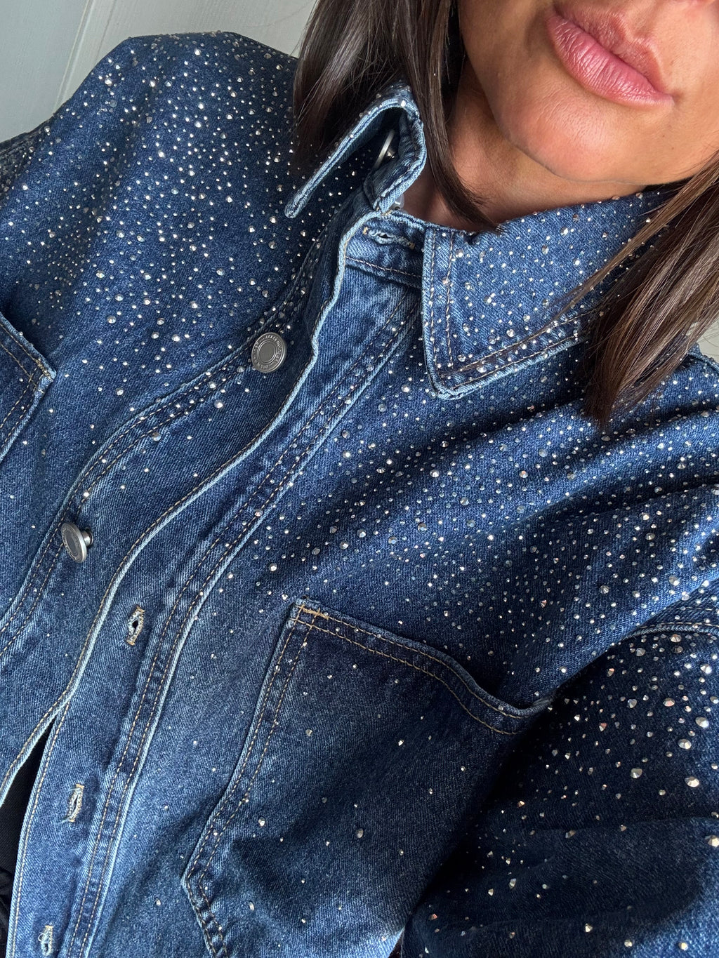 Giacca a camicia glitter