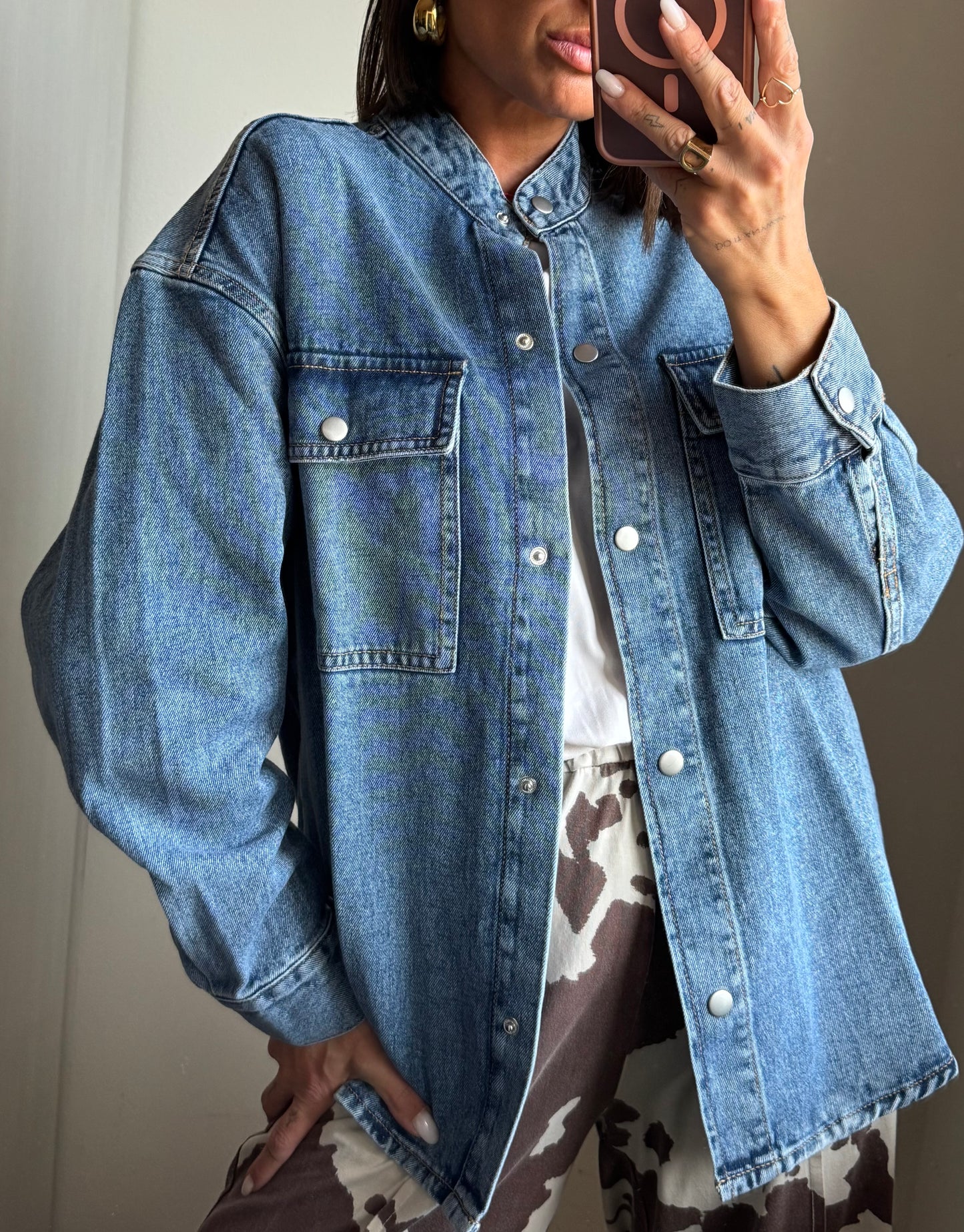 Giacca a camicia denim