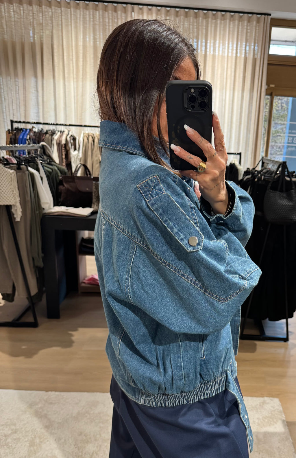 Giacca in denim foderata