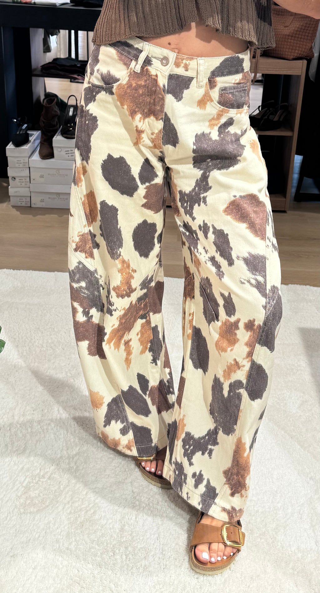 Jeans baggy Altamira cow print