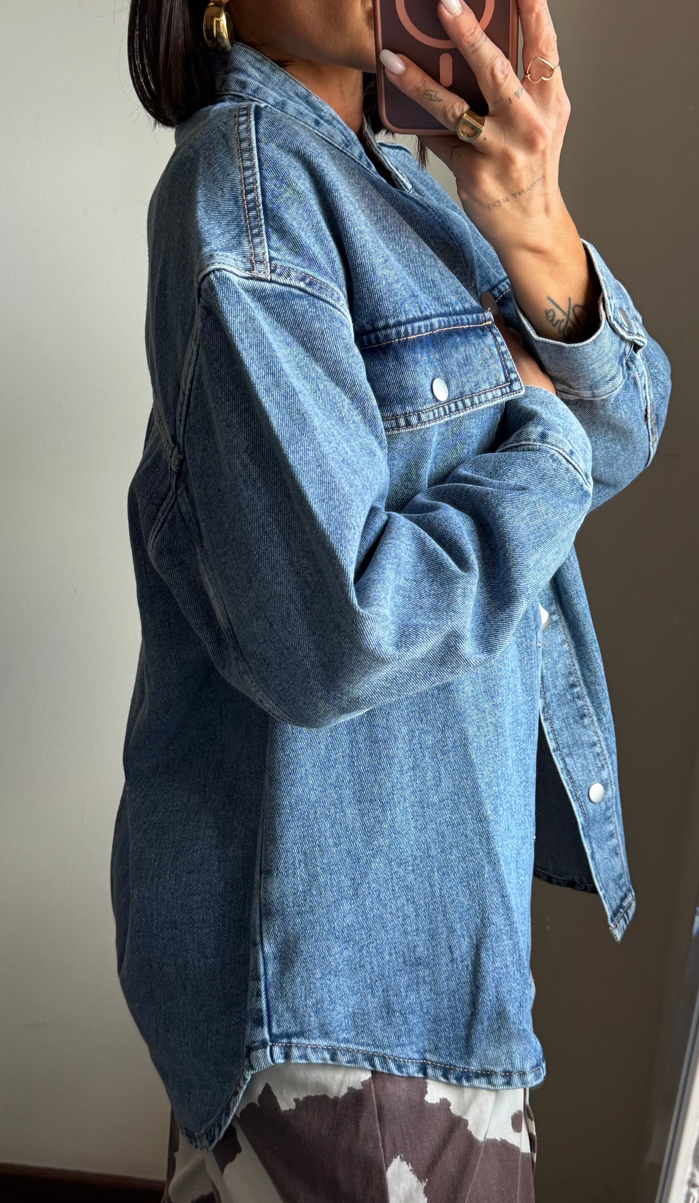 Giacca a camicia denim