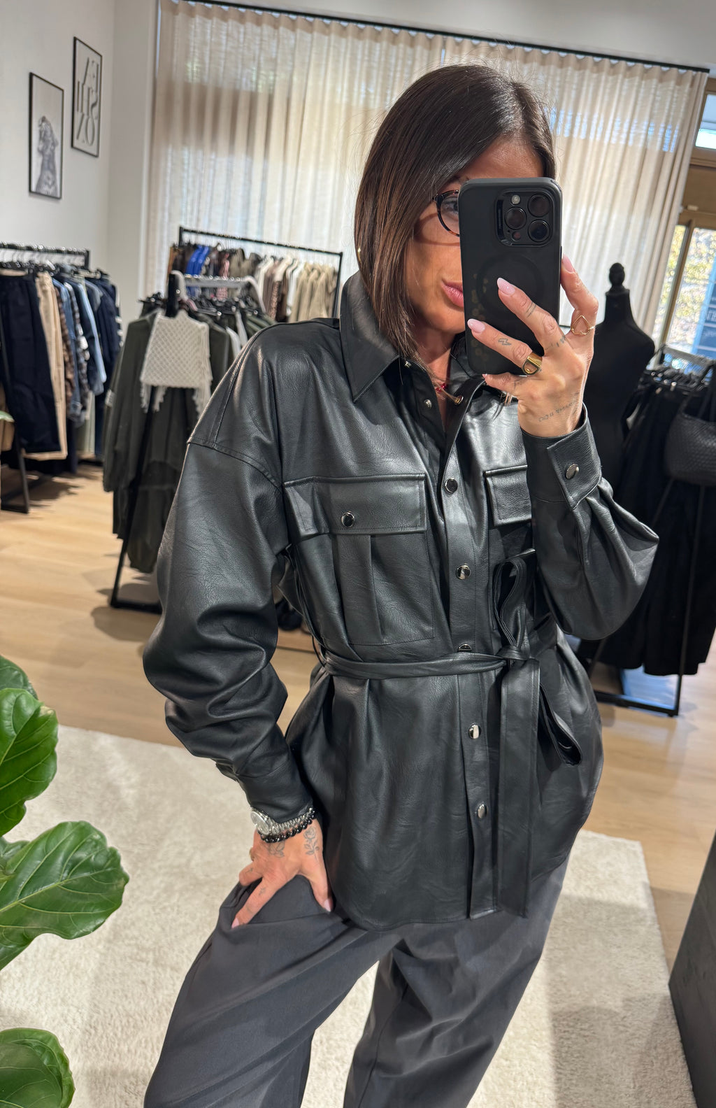Giacca a camicia in ecopelle YOU DECIDE
