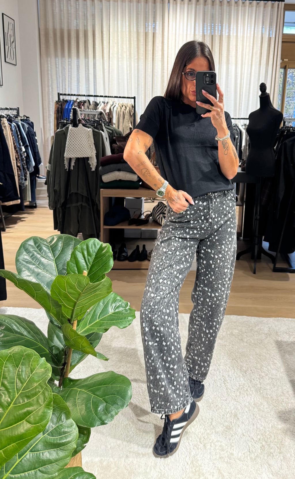 Jeans barrel macula black