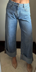 Jeans WIDE LEG con risvolto