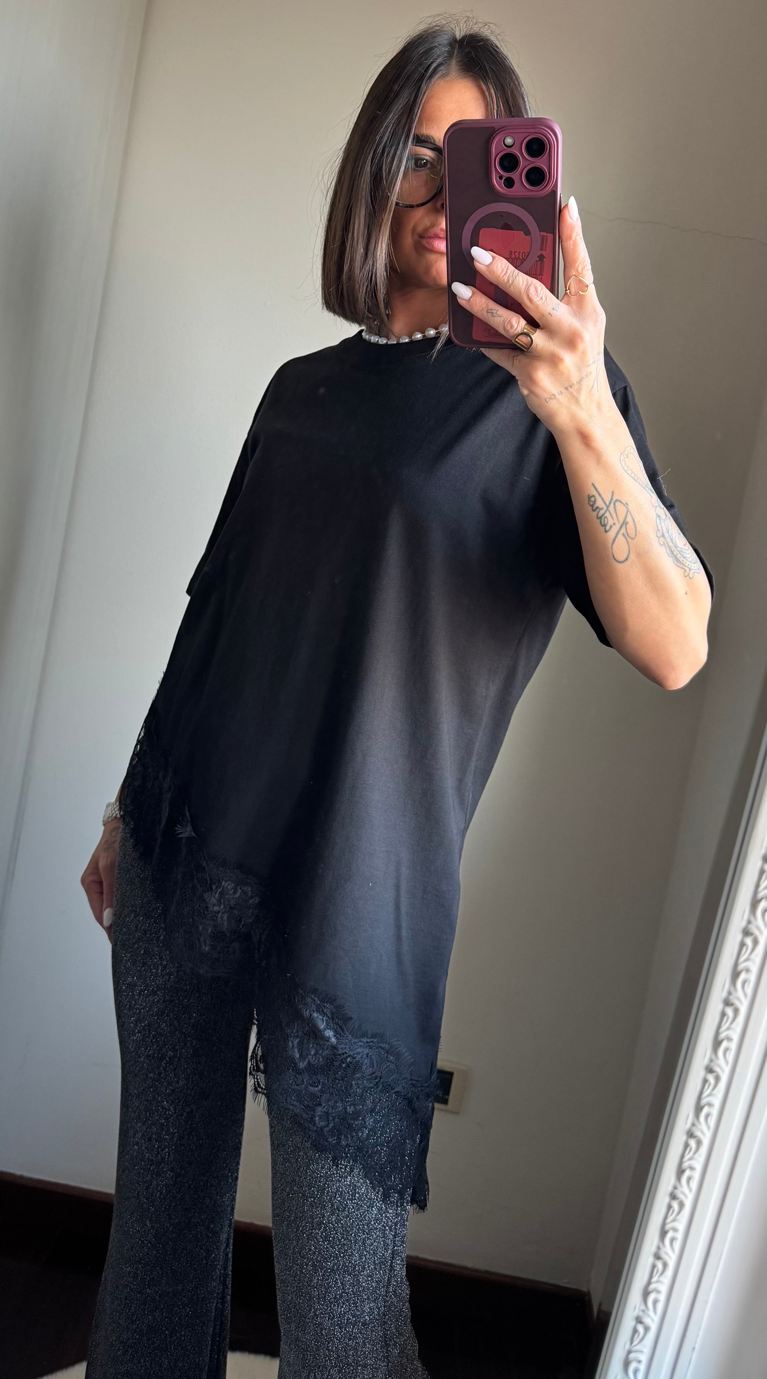 T-shirt pizzo Lumina