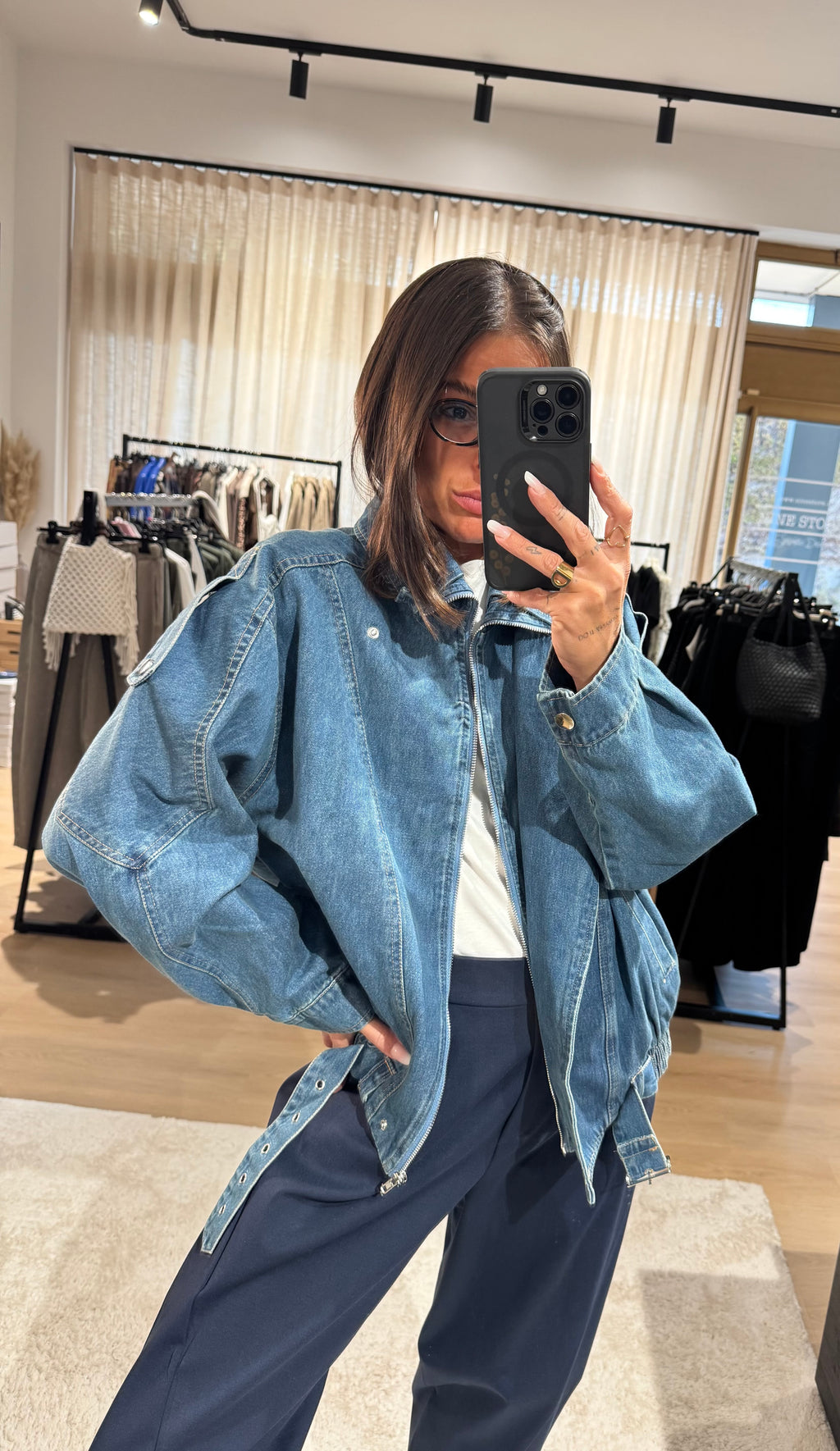 Giacca in denim foderata