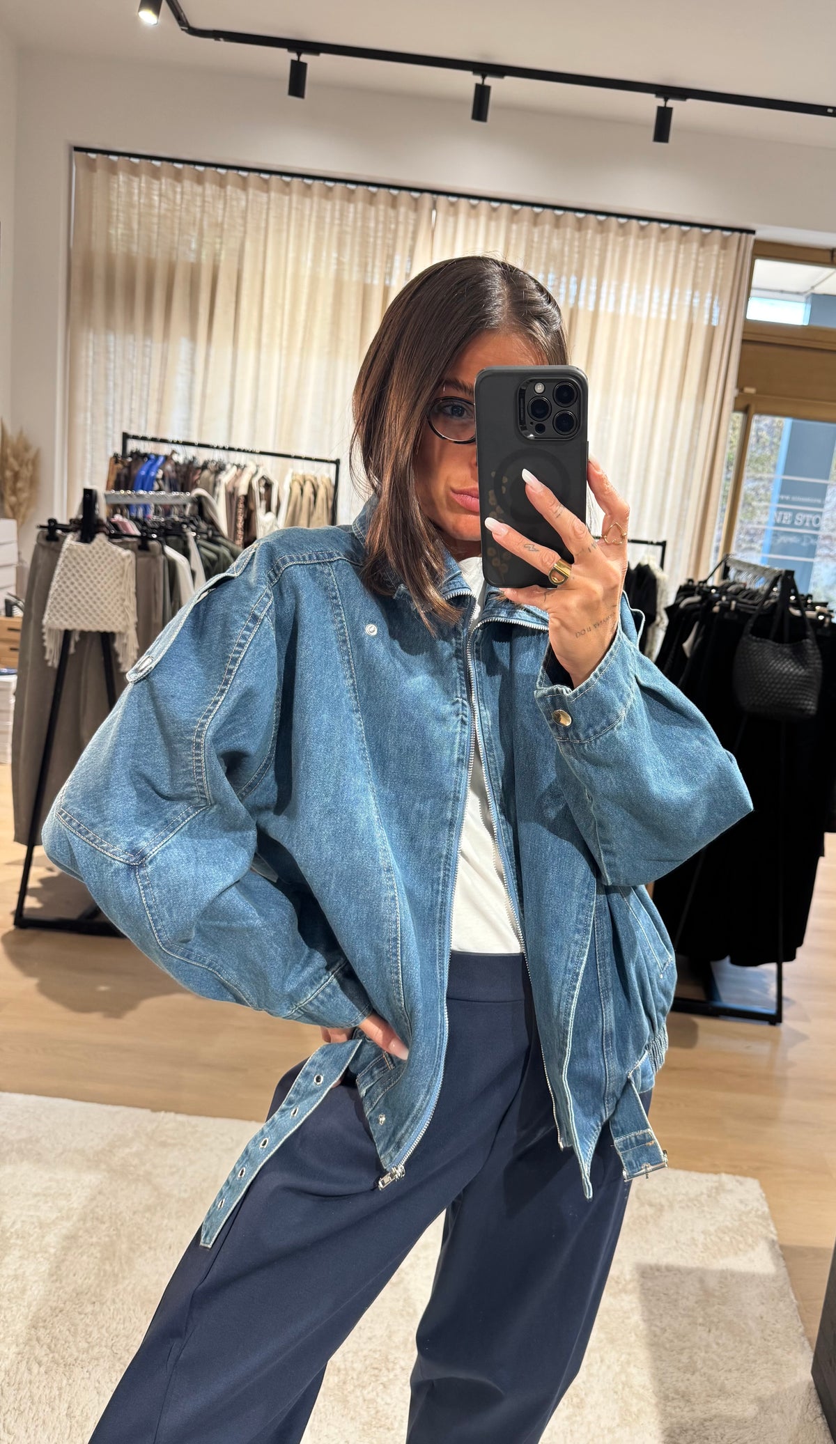Giacca in denim foderata