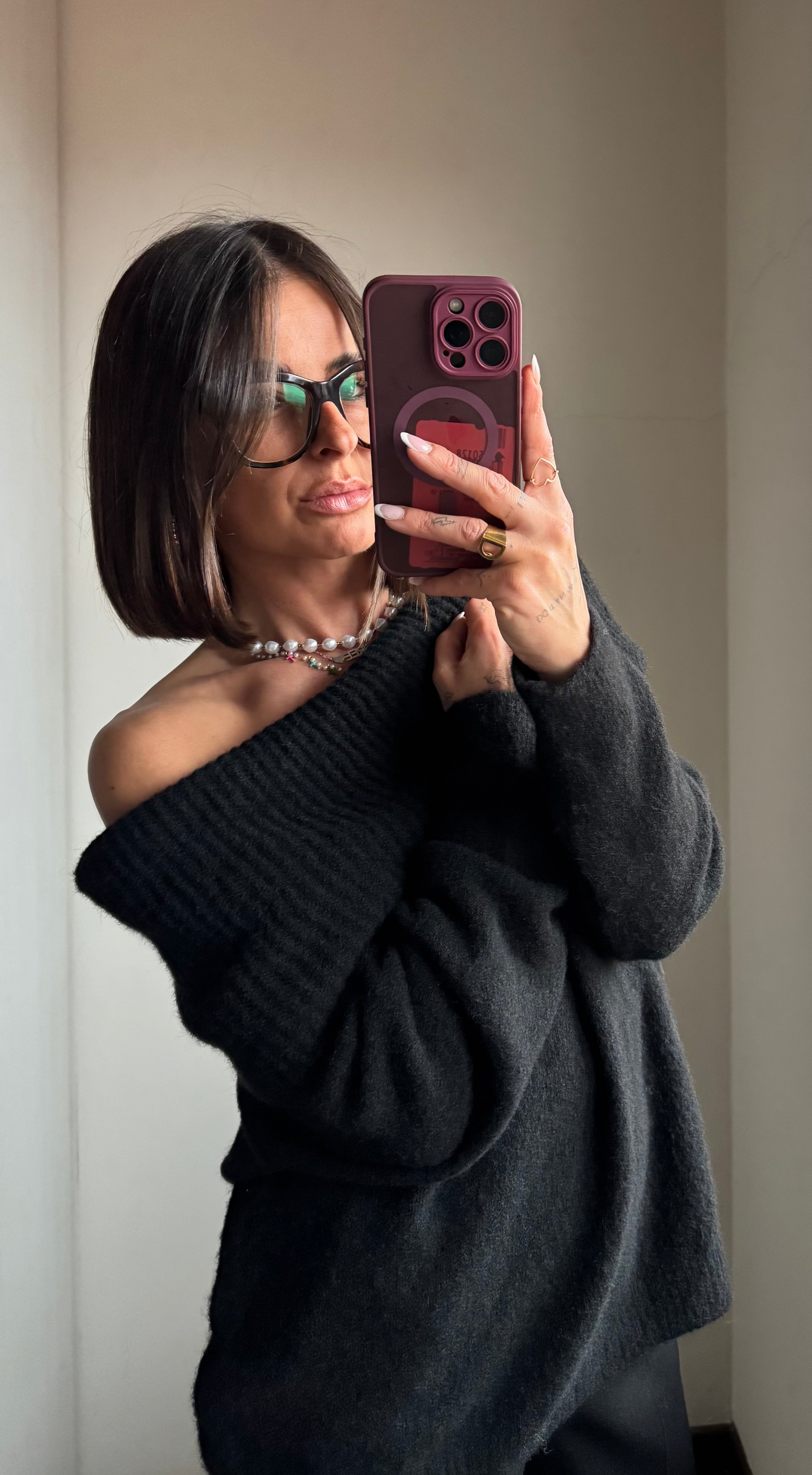 Pullover a spalle scoperte