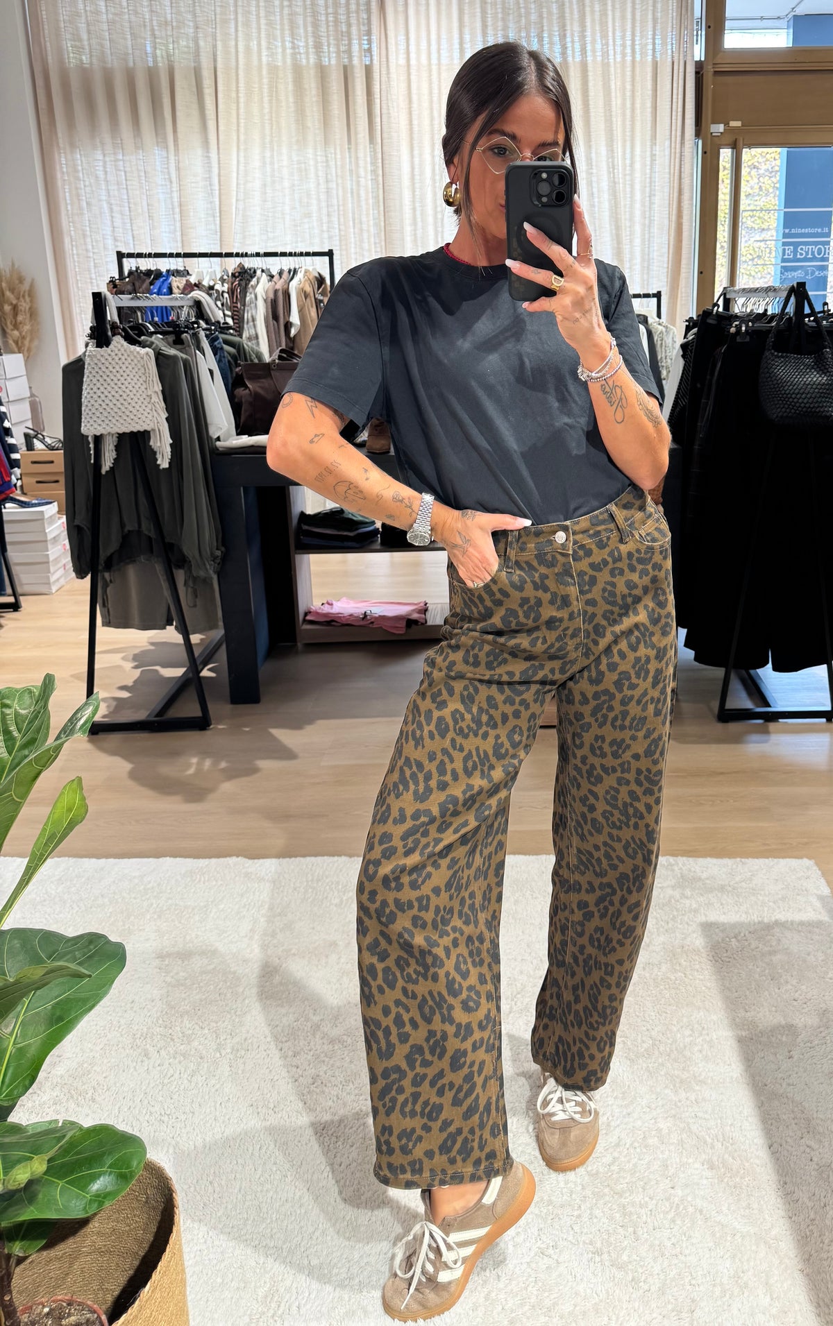 Jeans baggy macula