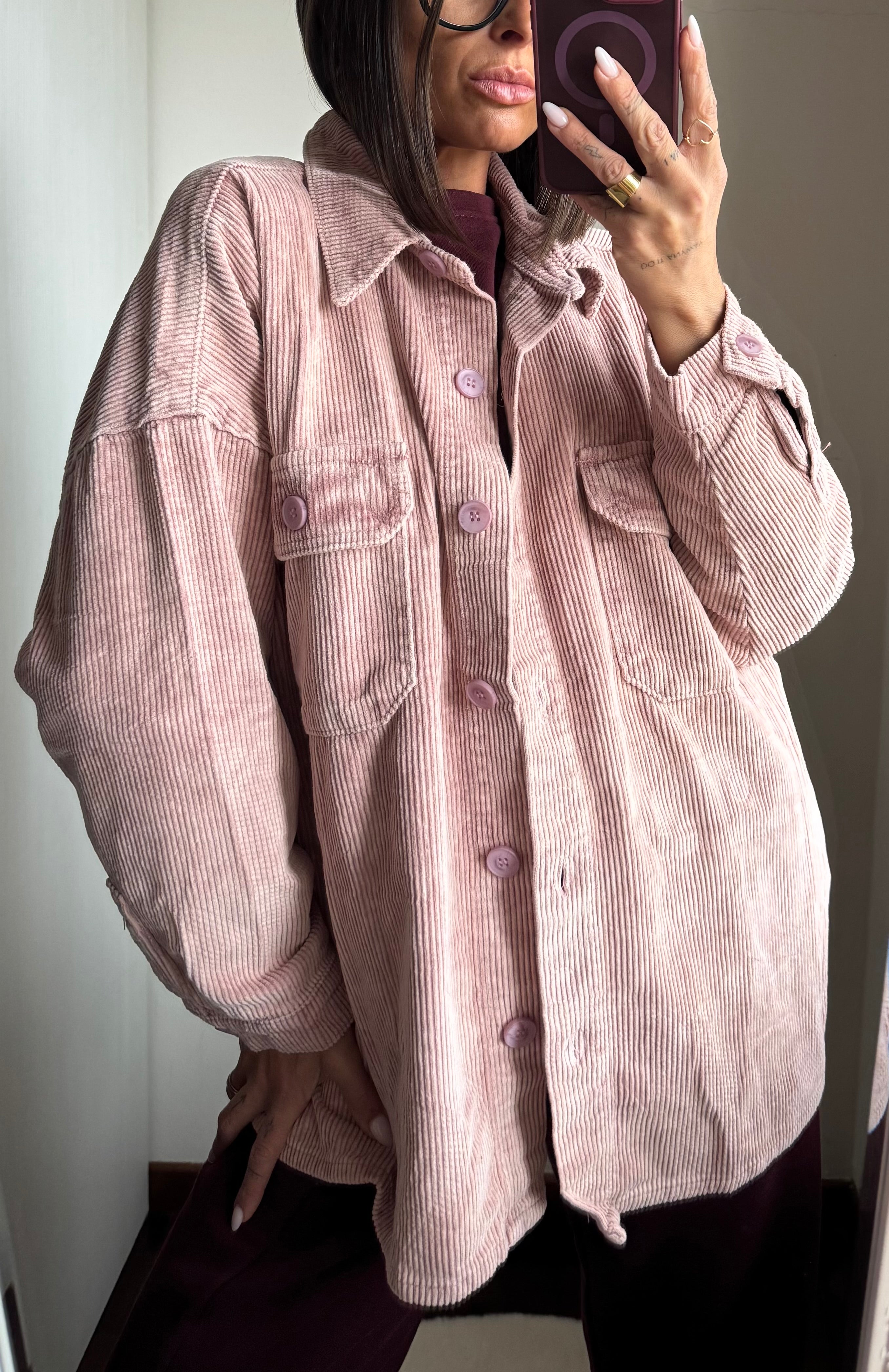 Giacca a camicia in velluto