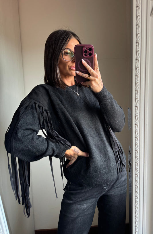Pullover frange
