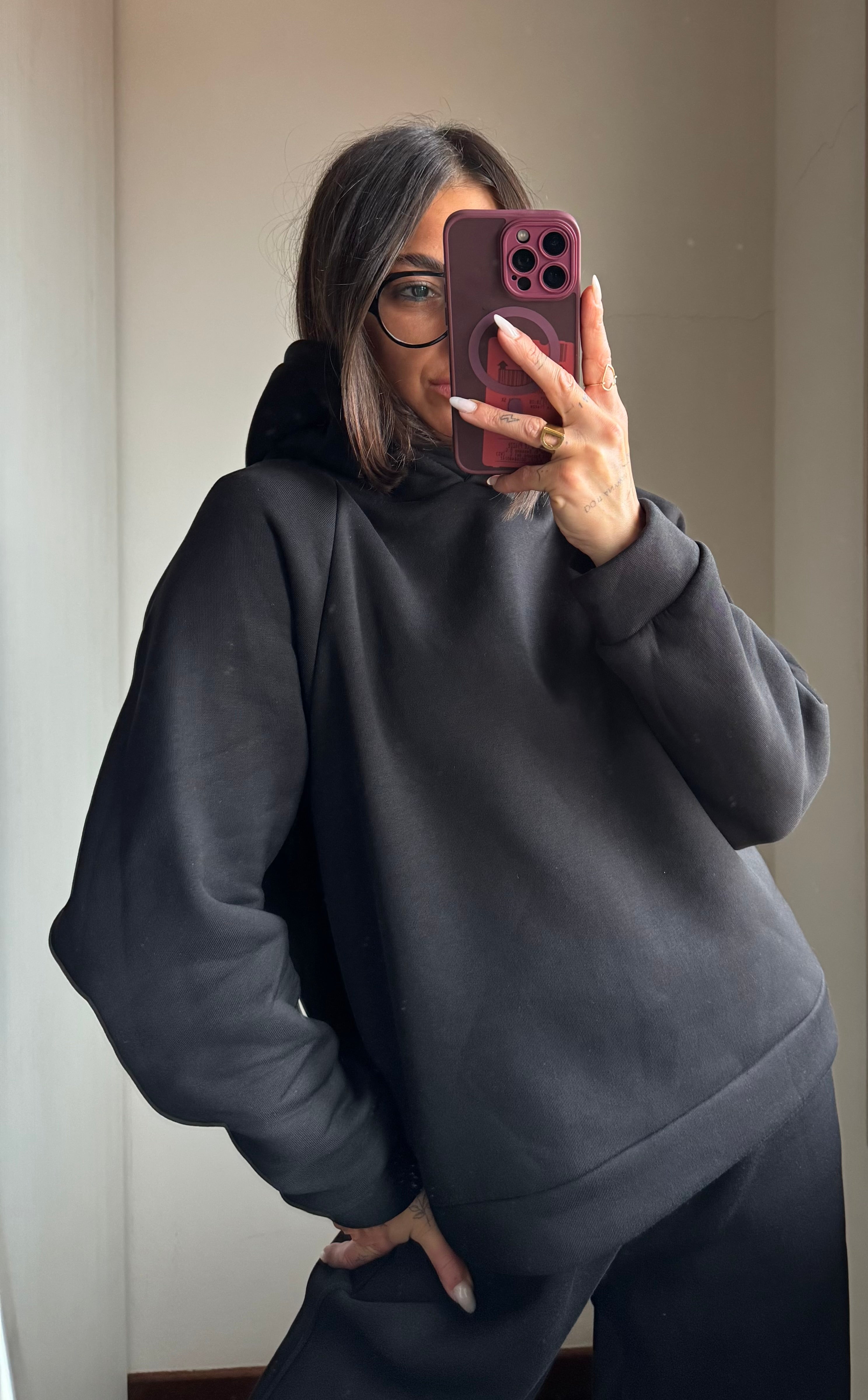 Coordinato tuta felpato