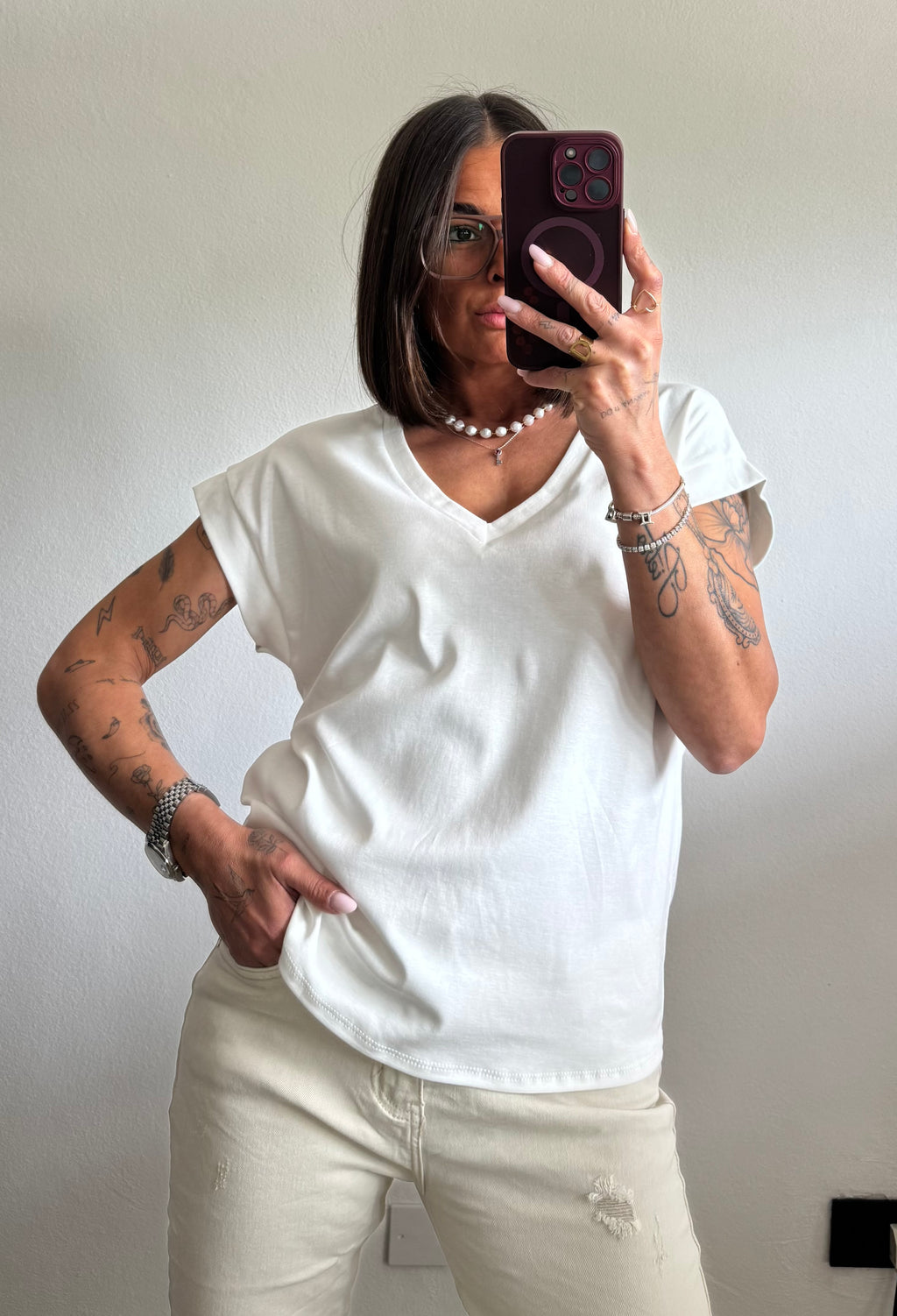 T-shirt scollo a V
