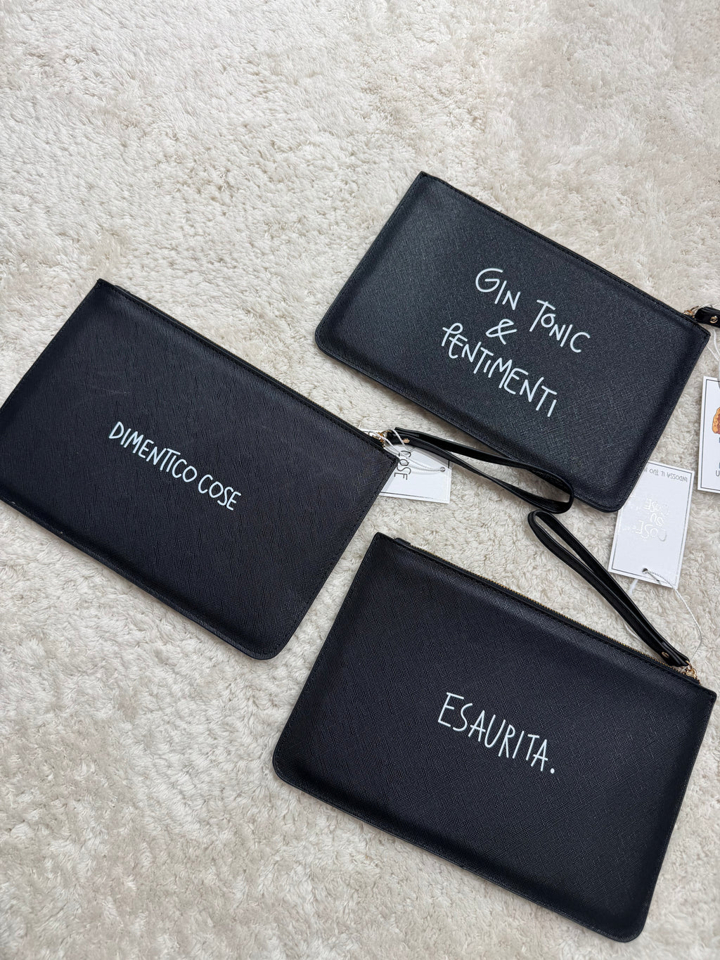 Pochette con scritta