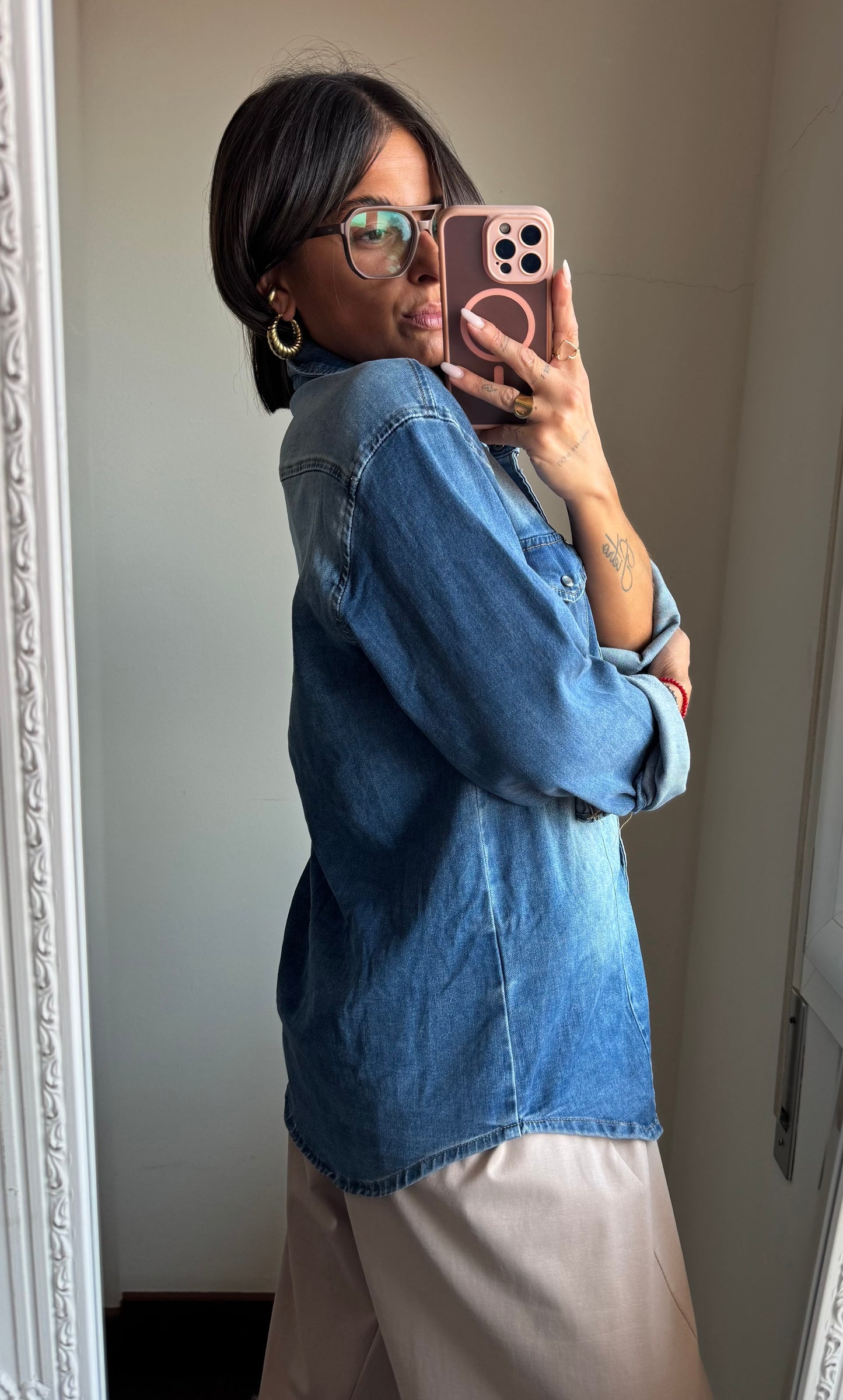 Camicia denim over