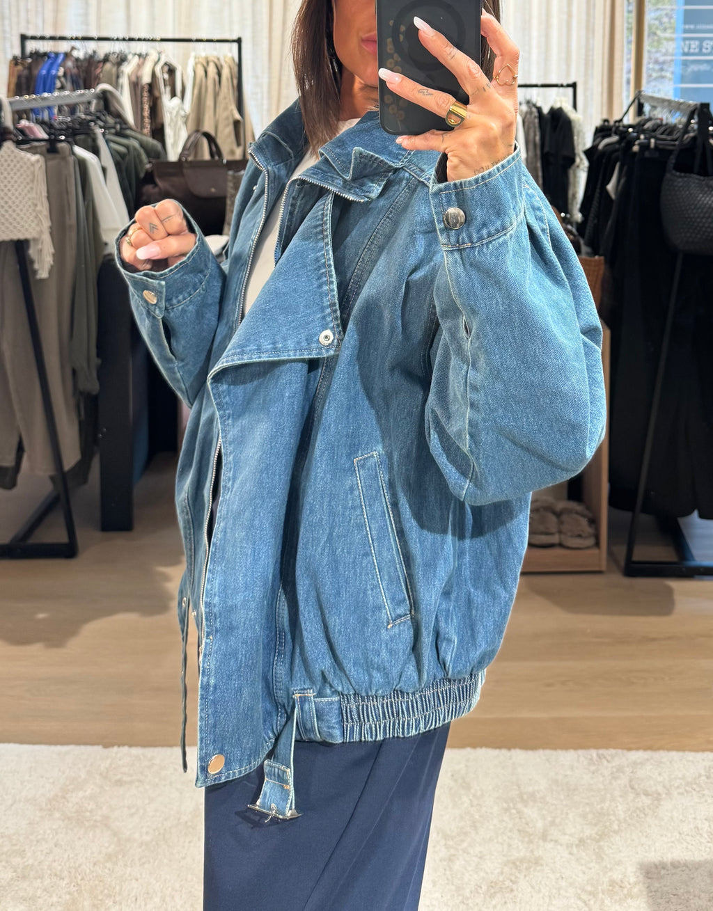 Giacca in denim foderata